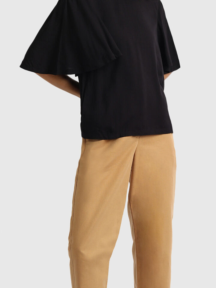 Solid Top with Frill Sleeves image number 5